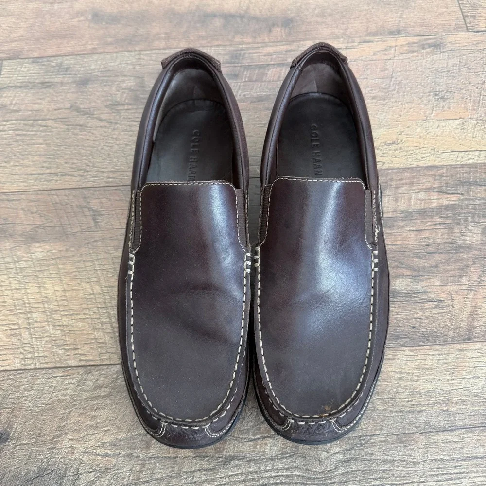 Cole‎ Haan Men's Brown Leather Slip On Loafers Size 10.5 M